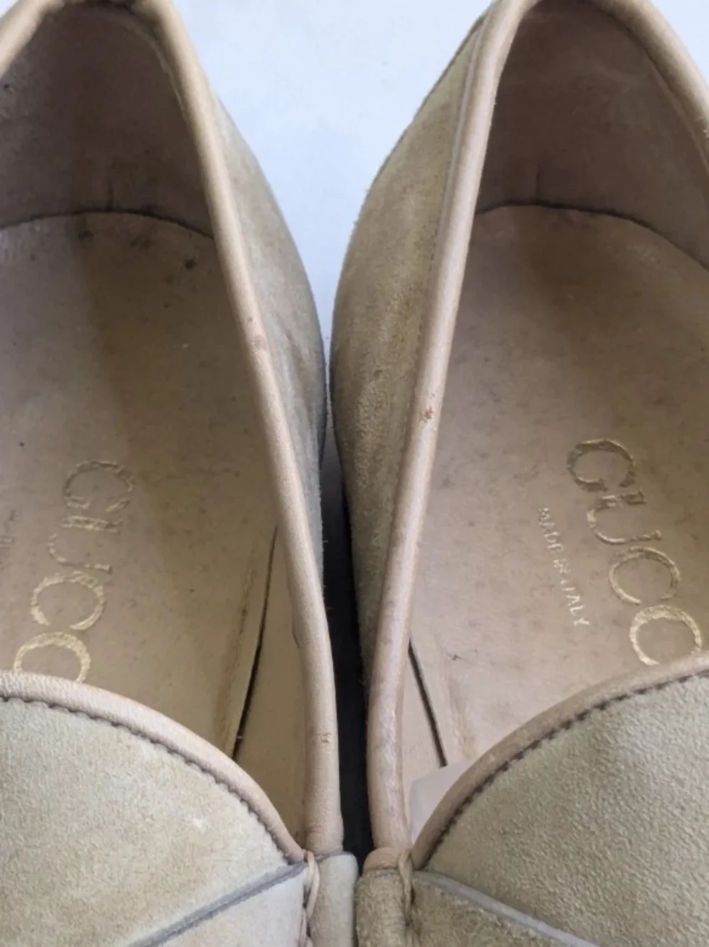 Gucci Beige Suede Horsebit Loafers Men US 9.5